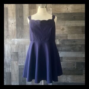 ModCloth navy fit and flare dress size 4xlarge garden party dark feminine witchy
